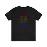 Utah LGBTQ+ Pride Flag, Faded Black T-Shirt