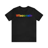 Wisconsin Tee: Vibrant Pride Gradient Design