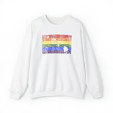 Hawaii Pride Flag Sweater: Rainbow LGBTQ+ State Silhouette Distressed Sweatshirt