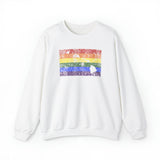 Hawaii Pride Flag Sweater: Rainbow LGBTQ+ State Silhouette Distressed Sweatshirt