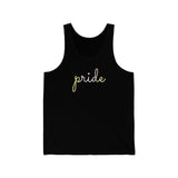 Pangender Pride Tank-Top: Flowing Cursive 'Pride' in Gradient Hues
