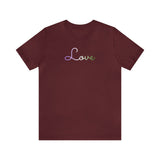 Genderqueer Love Script Tee: Subtly Elegant Pride T-Shirt