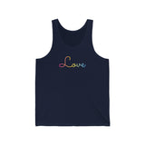 Pansexual Love Script Tank: Subtly Elegant Pride Tank-Top