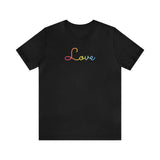 Pansexual Love Script Tee: Subtly Elegant Pride T-Shirt