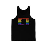 Arizona Pride Flag Tank: Rainbow LGBTQ+ State Silhouette Distressed Tank-Top