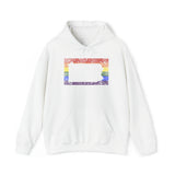 Pennsylvania Pride Flag Hoodie: Rainbow LGBTQ+ State Silhouette Distressed Hooded Sweatshirt
