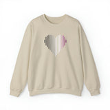 Asexual Heart Lines Sweater: Pride Gradient Sweatshirt