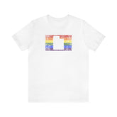 Utah Pride Flag Tee: Rainbow LGBTQ+ State Silhouette Distressed Shirt