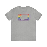Washington Pride Flag Tee: Rainbow LGBTQ+ State Silhouette Distressed Shirt