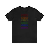 Ohio LGBTQ+ Pride Flag, Faded Black T-Shirt