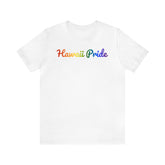 Hawaii Pride T-Shirt: Flowing Cursive Design with LGBTQ+ Gradient