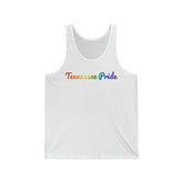 Tennessee Pride Tank Top: Flowing Cursive Design with LGBTQ+ Gradient