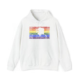 Alaska Pride Flag Hoodie: Rainbow LGBTQ+ State Silhouette Distressed Hooded Sweatshirt