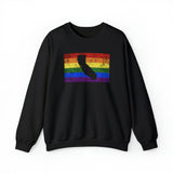 California Pride Flag Sweater: Rainbow LGBTQ+ State Silhouette Distressed Sweatshirt