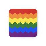 Pride Flag Coaster Set: 4 Corkwood Wavey Drink Coasters