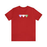Genderqueer Flag Hearts T-Shirt: Pride LGBTQ+ Gradient Design