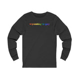 Wyoming is Gay Pride Long Sleeve T-Shirt: LGBTQ+ Flag Gradient Tee