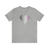 Asexual Heart Lines T-Shirt: Pride Gradient Tee
