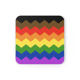 Philly Pride Flag Coaster Set: 4 Corkwood Wavey Drink Coasters
