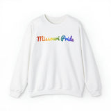 Missouri Pride Sweatshirt: Flowing Cursive Design with LGBTQ+ Gradient