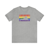 Virginia Pride Flag Tee: Rainbow LGBTQ+ State Silhouette Distressed Shirt