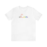 Philly Pride Love Script Tee: Subtly Elegant Pride T-Shirt