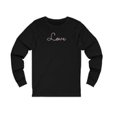 Transgender Love Script Long Sleeve T-Shirt: Subtly Elegant Pride Tee