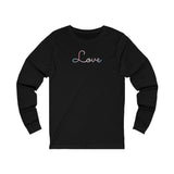 Transgender Love Script Long Sleeve T-Shirt: Subtly Elegant Pride Tee