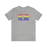 Vermont Pride Flag Tee: Rainbow LGBTQ+ State Silhouette Distressed Shirt