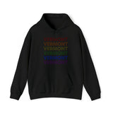 Vermont LGBTQ+ Pride Flag, Faded Black Hoodie