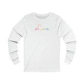 Pansexual Love Script Long Sleeve T-Shirt: Subtly Elegant Pride Tee