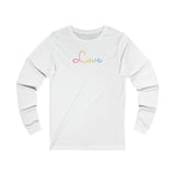 Pansexual Love Script Long Sleeve T-Shirt: Subtly Elegant Pride Tee
