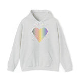 Philly Pride Flag Heart Lines Hoodie: Pride Gradient Sweater