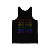 New York LGBTQ+ Pride Flag, Faded Black Tank-Top