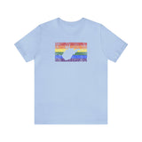 West Virginia Pride Flag Tee: Rainbow LGBTQ+ State Silhouette Distressed Shirt