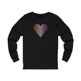 Lesbian Heart Lines Long Sleeve T-Shirt: Pride Gradient Tee