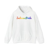 Indiana Pride Hoodie: Flowing Cursive Design with LGBTQ+ Gradient