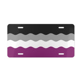 Asexual Flag Ripple Vanity License Plate: Wavey Design for Cars