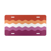 Lesbian Pride Flag Ripple Vanity License Plate: Wavey Design for Cars