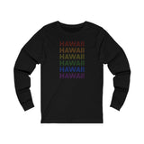Hawaii LGBTQ+ Pride Flag, Faded Black Long Sleeve Tee