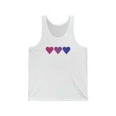 Bisexual Flag Hearts Tank-Top: Pride LGBTQ+ Gradient Design