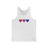Bisexual Flag Hearts Tank-Top: Pride LGBTQ+ Gradient Design