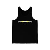 Demigender Flag Hearts Tank-Top: Pride LGBTQ+ Gradient Design
