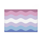 Bigender Pride Flag Magnet: Ripple Rectangle Button for Fridge