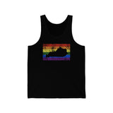 Kentucky Pride Flag Tank: Rainbow LGBTQ+ State Silhouette Distressed Tank-Top