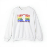 Illinois Pride Flag Sweater: Rainbow LGBTQ+ State Silhouette Distressed Sweatshirt