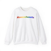 Massachusetts Sweatshirt: Vibrant Pride Gradient Design