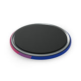 Bisexual Pride Flag Magnet: Wavey Round Button for Fridge