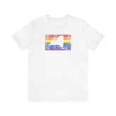 New York Pride Flag Tee: Rainbow LGBTQ+ State Silhouette Distressed Shirt