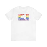 New York Pride Flag Tee: Rainbow LGBTQ+ State Silhouette Distressed Shirt